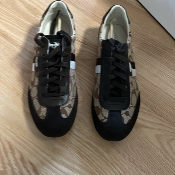 NIB Coach Joss brown/white stripe sneakers size 10 - Picture 2 of 6